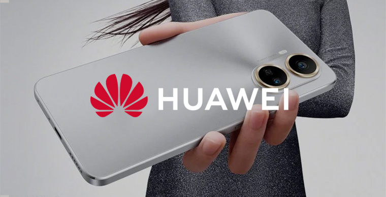 Female holding an unlocked Huawei P40 Pro in the palm of her hand.