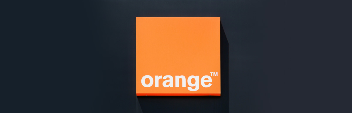 Orange phone network logo.